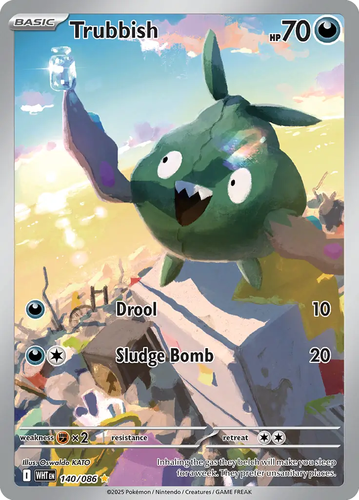 140/086 Trubbish White Flare Pokémon Card