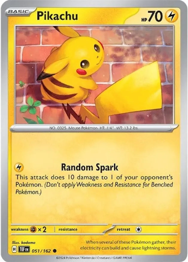 051/162 Pikachu Scarlet & Violet Temporal Forces Pokémon Card