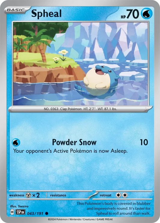 043/191 Spheal Surging Sparks Pokémon Card