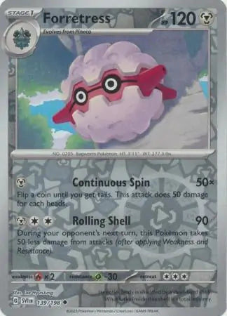 139/198 Forretress Reverse Holo Scarlet & Violet Base Set Pokémon Card