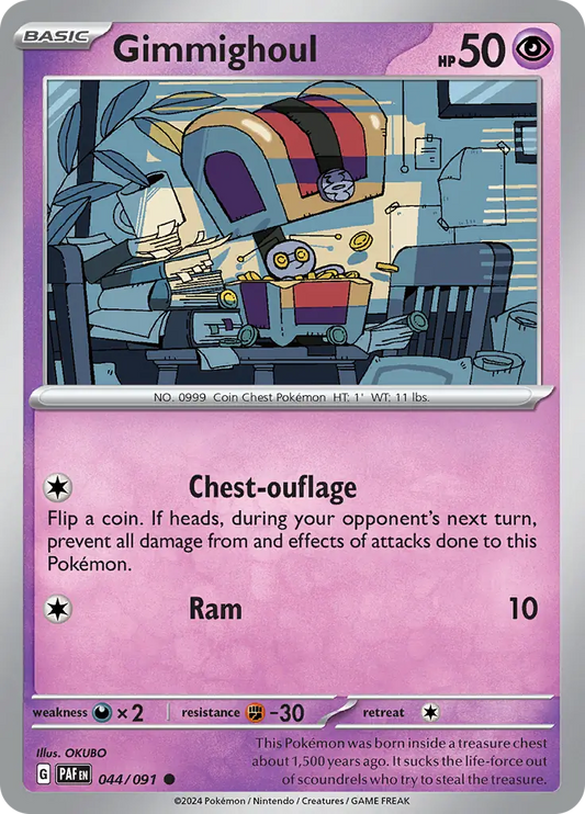 044/091 Gimmighoul Paldean Fates Pokémon Card