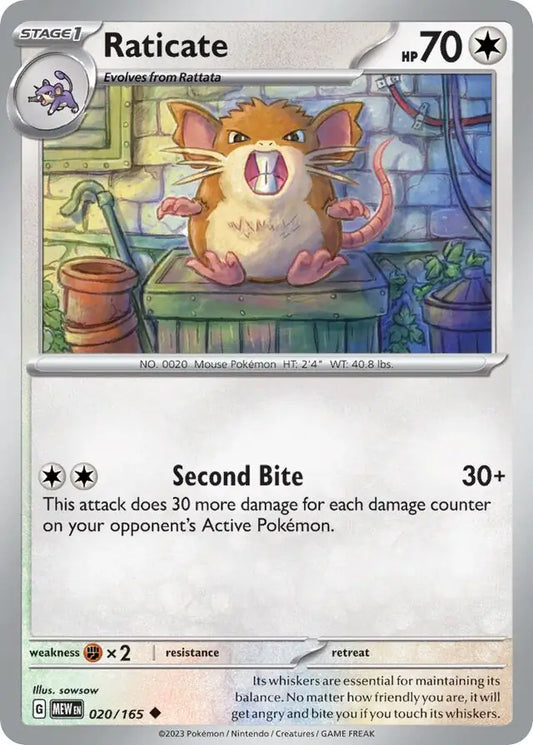 020/165 Raticate 151 Pokémon Card