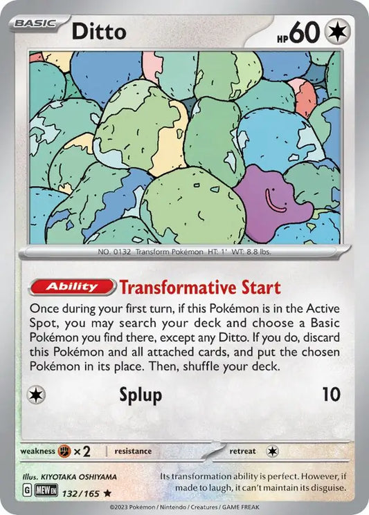 132/165 Ditto 151 Pokémon Card