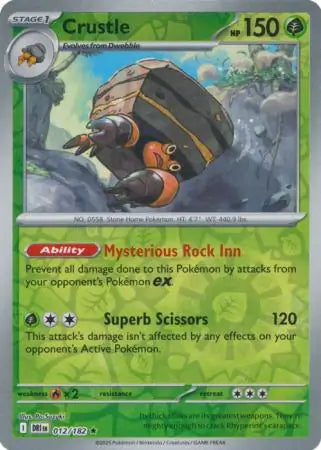 012/182 Crustle Reverse Holo Destined Rivals Pokémon Card