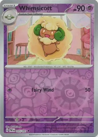 035/091 Whimsicott Reverse Holo Paldean Fates Pokémon Card