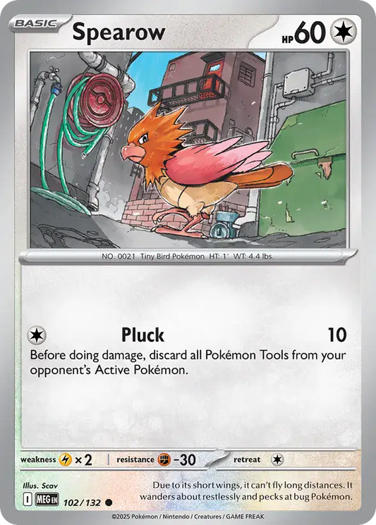 102/132 Spearow Mega Evolution Pokémon Card