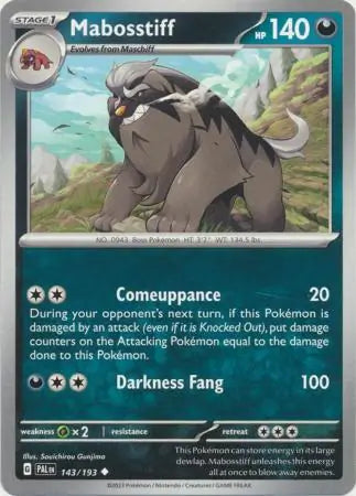 143/193 Mabosstiff Paldea Evolved Pokémon Card