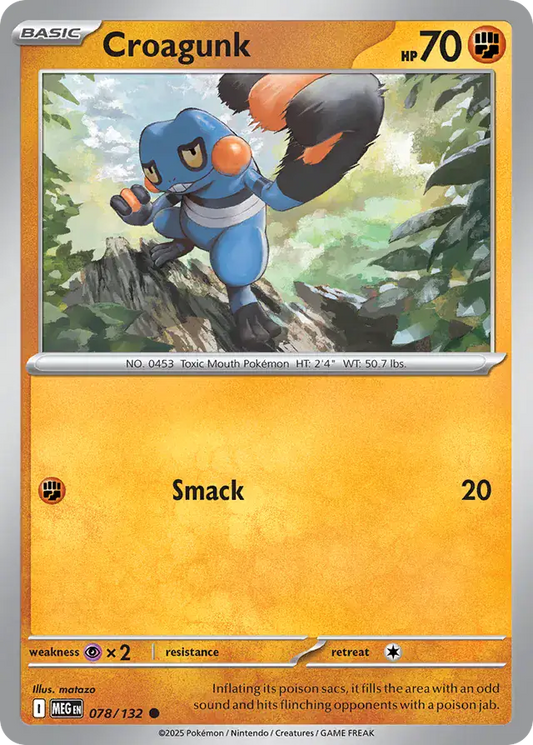 078/132 Croagunk Mega Evolution Pokémon Card