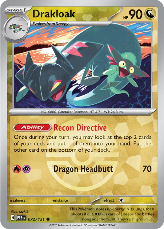 072/131 Drakloak Poke Ball Holo Prismatic Evolutions Pokémon Card