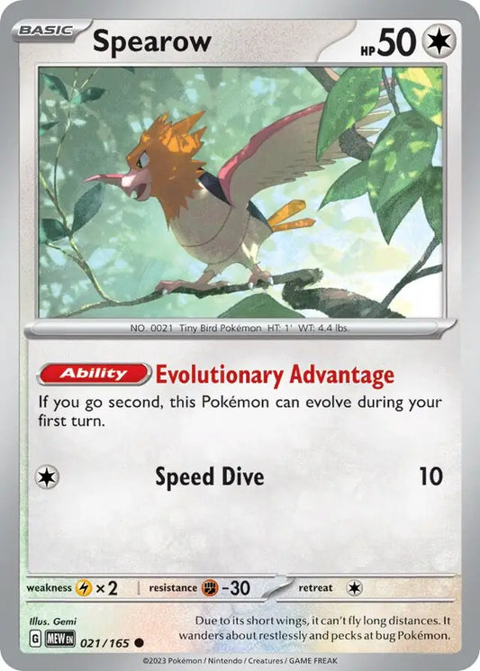 021/165 Spearow 151 Pokémon Card