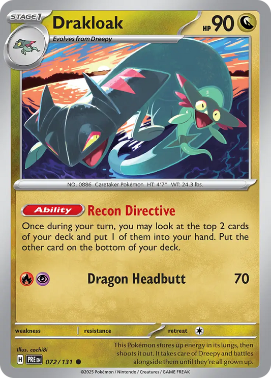 072/131 Drakloak Prismatic Evolutions Pokémon Card