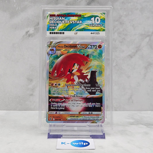Hisuian Decidueye VStar 084/189 English Astral Radiance Pokémon Card ACE Graded 10
