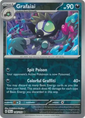 146/193 Grafaiai Reverse Holo Paldea Evolved Pokémon Card