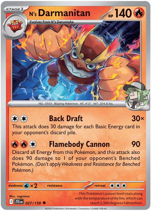 027/159 N's Darmanitan Journey Together Pokémon Card