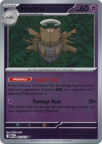 061/132 Shedinja Reverse Holo Mega Evolution Pokémon Card