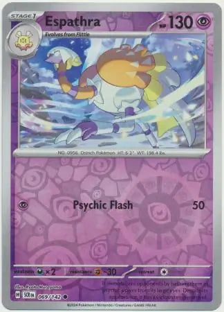 069/142 Espathra Reverse Holo Stellar Crown Pokémon Card