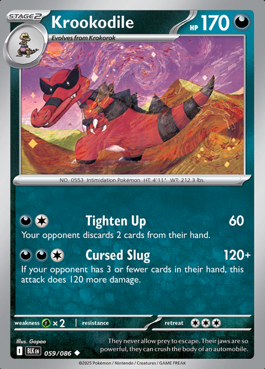 059/086 Krookodile Black Bolt Pokémon Card
