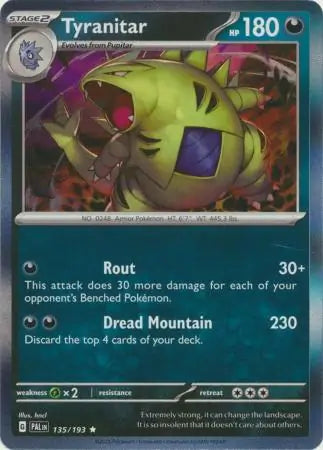135/193 Tyranitar Paldea Evolved Pokémon Card