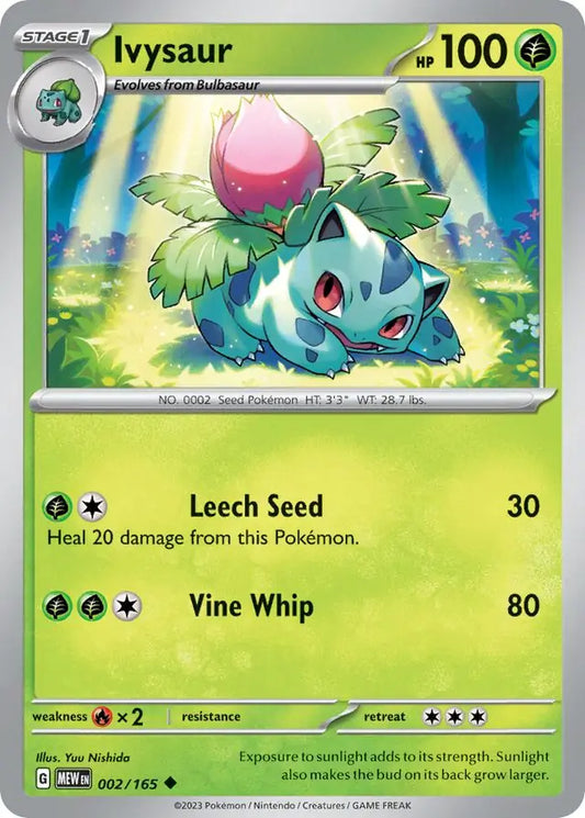 002/165 Ivysaur 151 Pokémon Card
