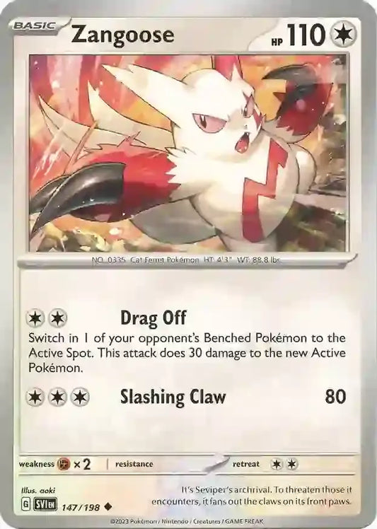 147/198 Zangoose Scarlet & Violet Base Set Pokémon Card