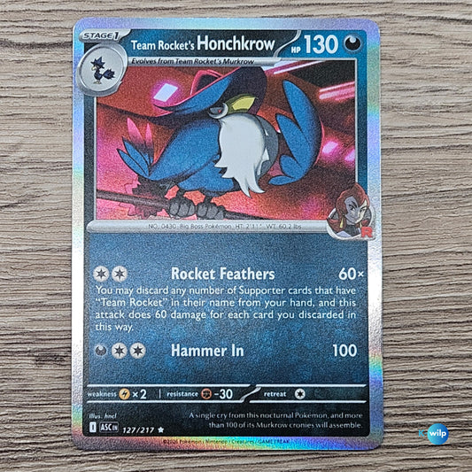 127/217 Team Rocket's Honchkrow Holo Ascended Heroes Pokémon Trading Card