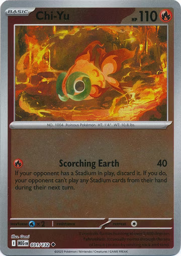 031/132 Chi-Yu Reverse Holo Mega Evolution Pokémon Card