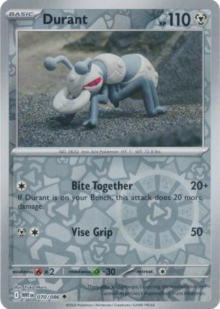 070/086 Durant Reverse Holo White Flare Pokémon Card