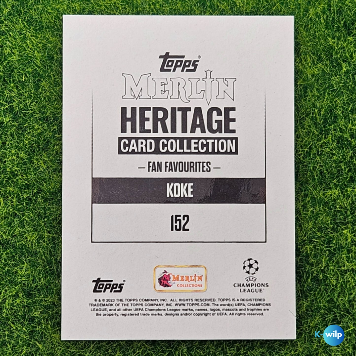 Koke Autograph & Numbered 93/99 Atlético Madrid Topps Merlin Heritage UEFA Club Competitions Fan Favourite Card Number #152 Football Trading Card