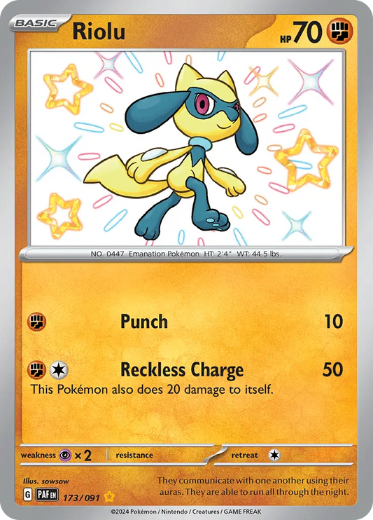 173/091 Riolu Paldean Fates Pokémon Card