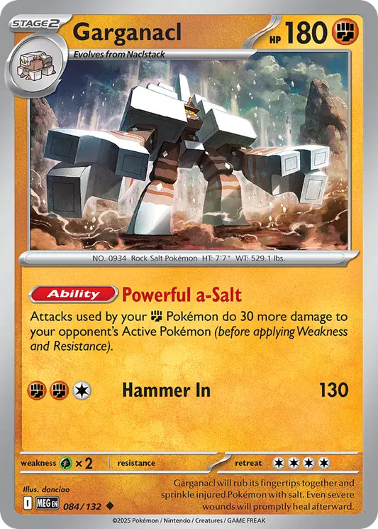 084/132 Garganacl Mega Evolution Pokémon Card