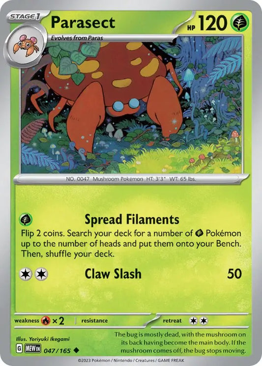 047/165 Parasect 151 Pokémon Card
