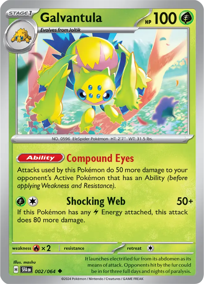 002/064 Galvantula Shrouded Fable Pokémon Card
