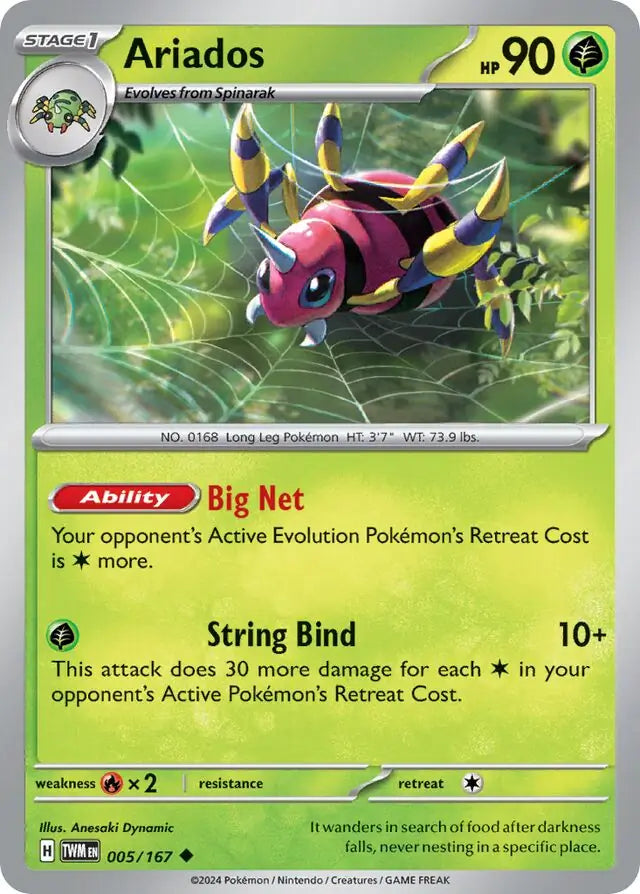 005/167 Ariados Twilight Masquerade Pokémon Card