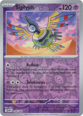 038/086 Sigilyph Reverse Holo White Flare Pokémon Card