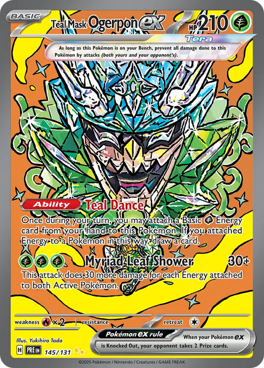 145/131 Teal Mask Ogerpon ex Prismatic Evolutions Pokémon Card