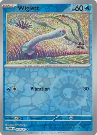 052/182 Wiglett Reverse Holo Paradox Rift Pokémon Card