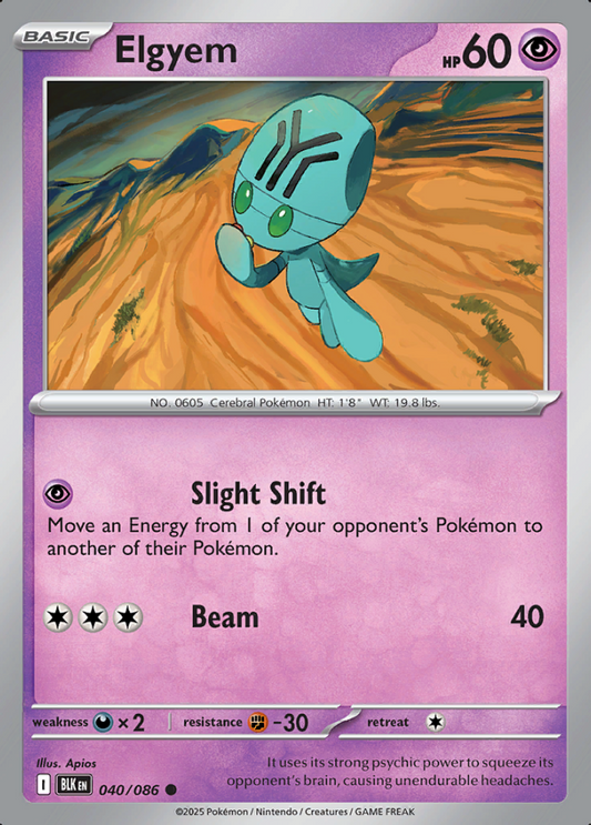 040/086 Elgyem Black Bolt Pokémon Card