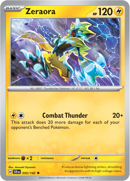 055/142 Zeraora Stellar Crown Pokémon Card