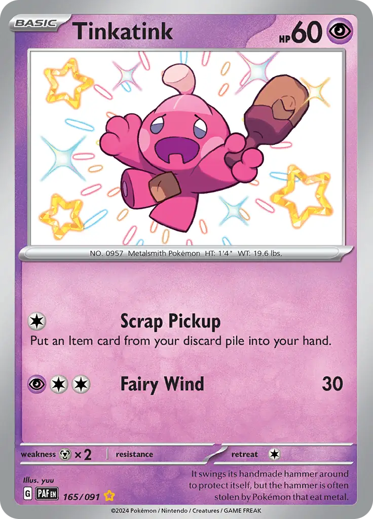 165/091 Tinkatink Paldean Fates Pokémon Card