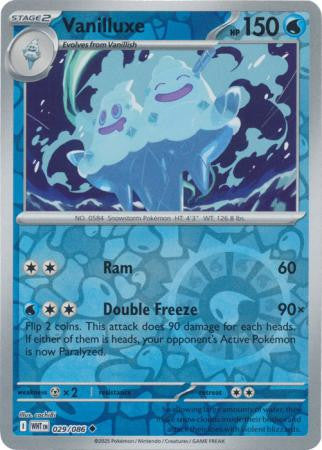029/086 Vanilluxe Reverse Holo White Flare Pokémon Card