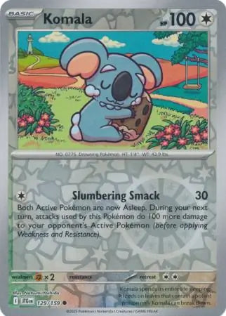 129/159 Komala Reverse Holo Journey Together Pokémon Card