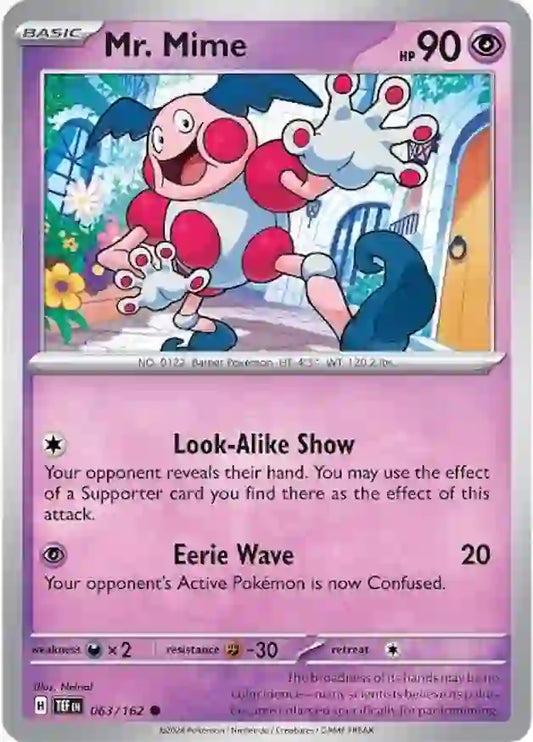 063/162 Mr. Mime Scarlet & Violet Temporal Forces Pokémon Card