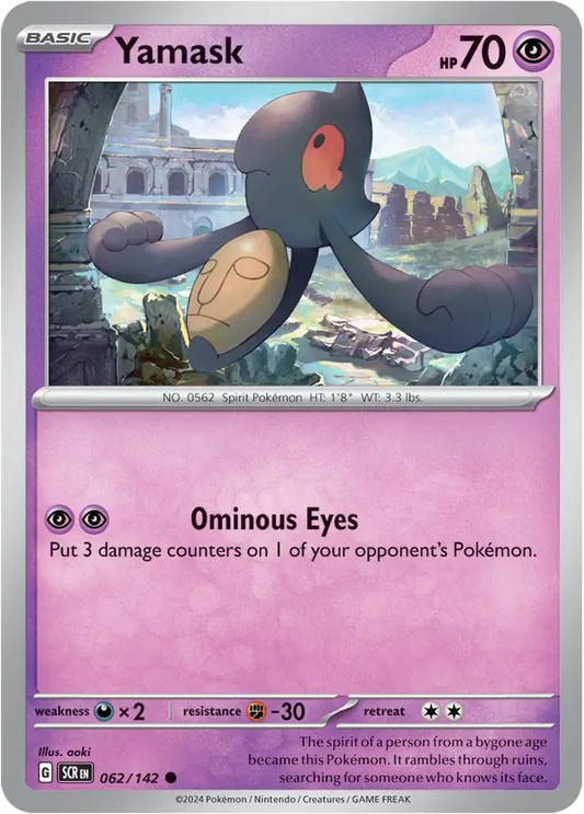 062/142 Yamask Stellar Crown Pokémon Card