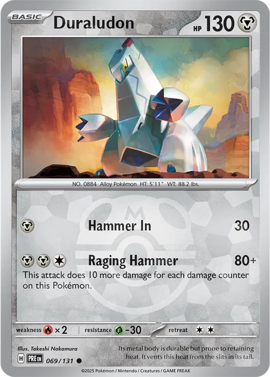 069/131 Duraludon Master Ball Holo Prismatic Evolutions Pokémon Card