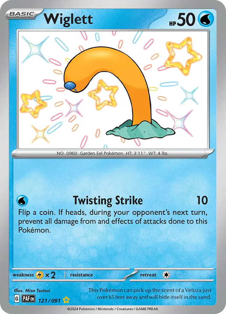 121/091 Wiglett Paldean Fates Pokémon Card