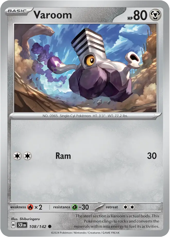 108/142 Varoom Stellar Crown Pokémon Card