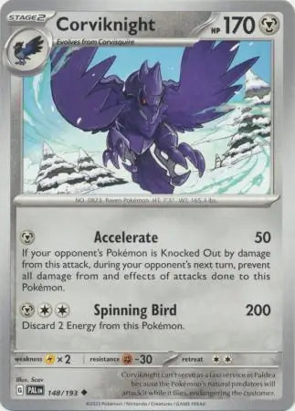 148/193 Corviknight Paldea Evolved Pokémon Card