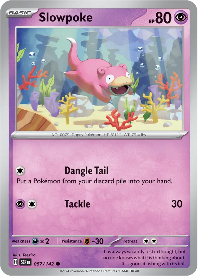 057/142 Slowpoke Stellar Crown Pokémon Card