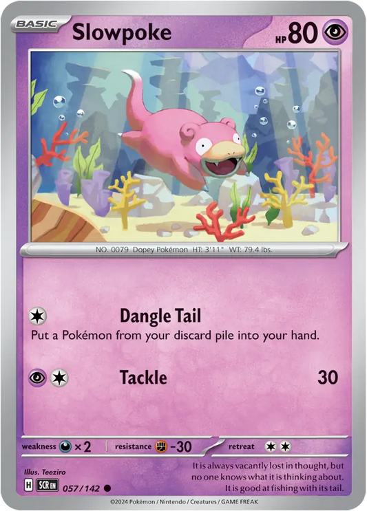 057/142 Slowpoke Stellar Crown Pokémon Card