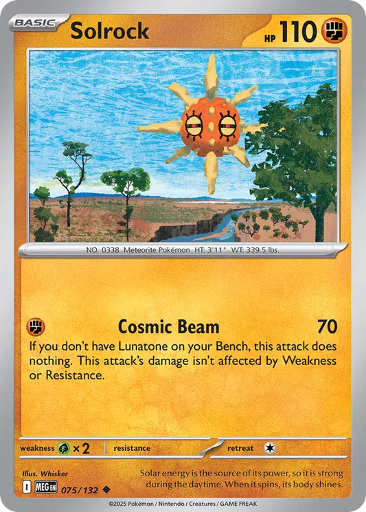 075/132 Solrock Mega Evolution Pokémon Card